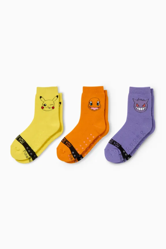 Multipack of 3 - PokÃ©mon - warm non-slip socks with motif multicoloured