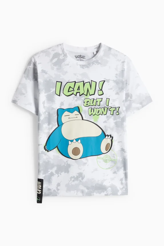 PokÃ©mon - short sleeve T-shirt - patterned white / gray