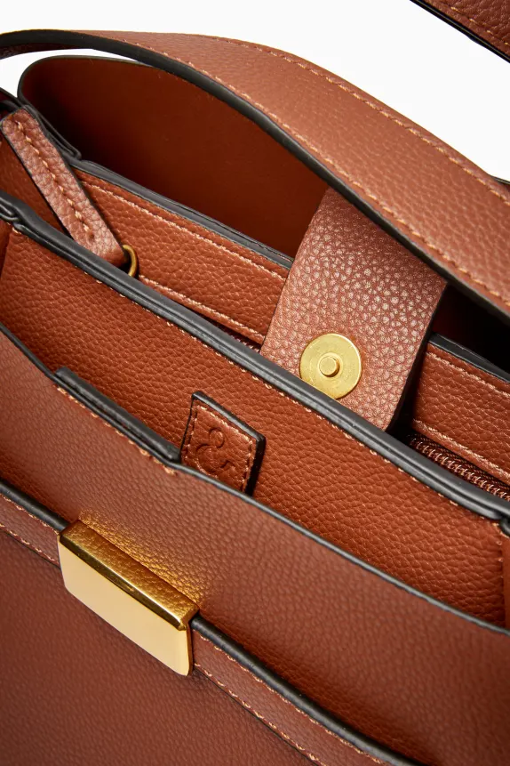 Crossbody bag - faux leather brown