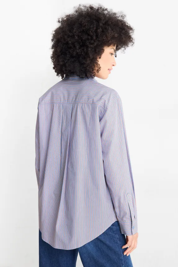 Blouse - striped light blue