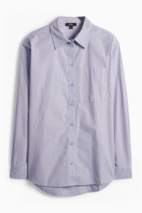 Blouse - striped light blue