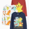 Multipack of 3 - PokÃ©mon - long sleeve top dark blue