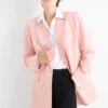 Oversized long blazer light rose