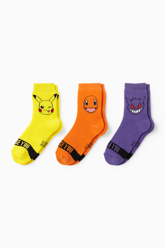 Multipack of 3 - PokÃ©mon - warm socks with motif yellow