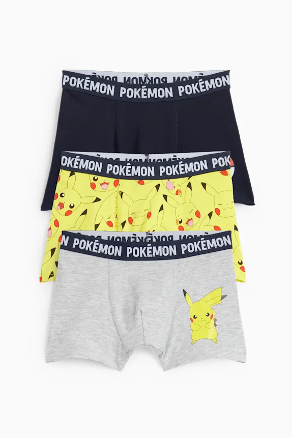 Multipack of 3 - PokÃ©mon - Pikachu - boxer shorts gray