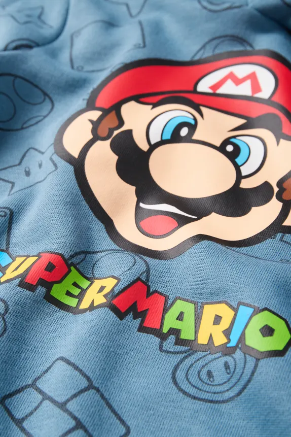 Super Mario - hoodie blue