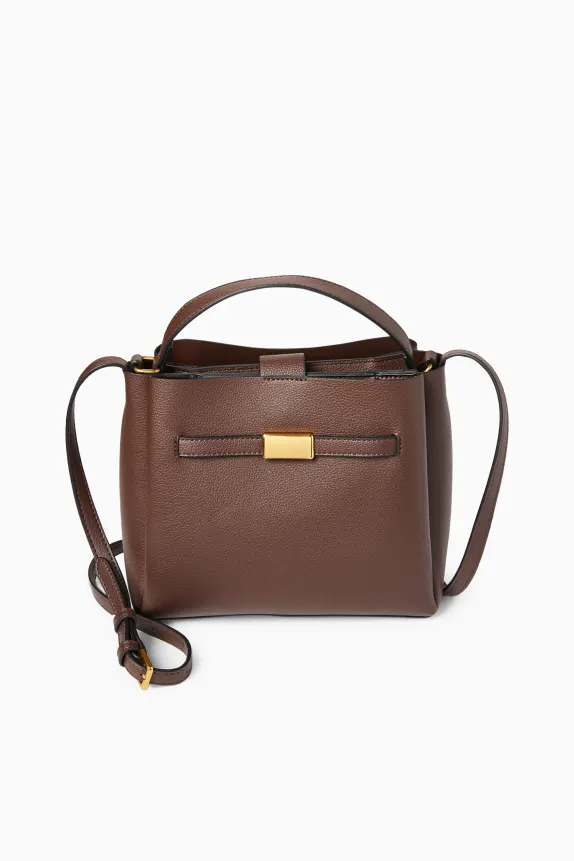 Crossbody bag - faux leather dark brown