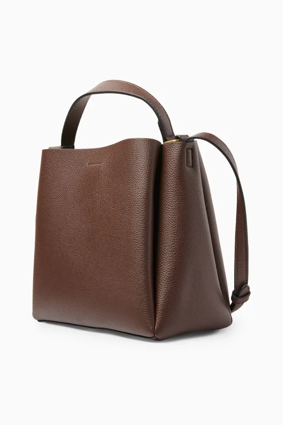 Crossbody bag - faux leather dark brown
