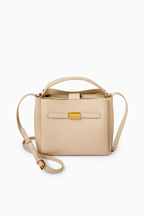 Crossbody bag - faux leather beige
