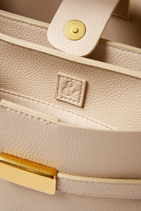 Crossbody bag - faux leather beige