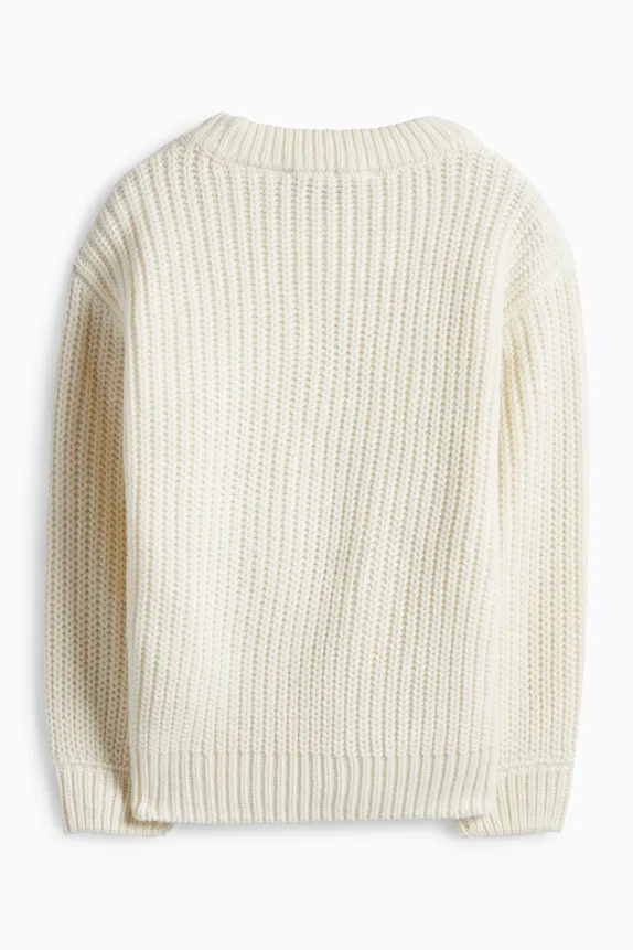 Floral - jumper - ribbed cremewhite