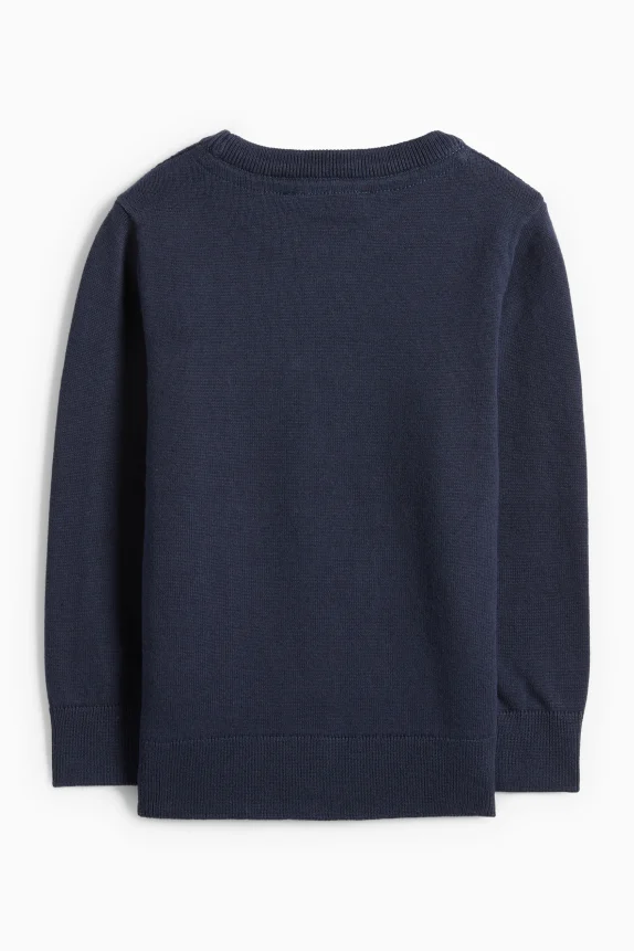 Jumper - textured dark blue