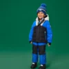 Pom-pom hat - patterned - textured blue