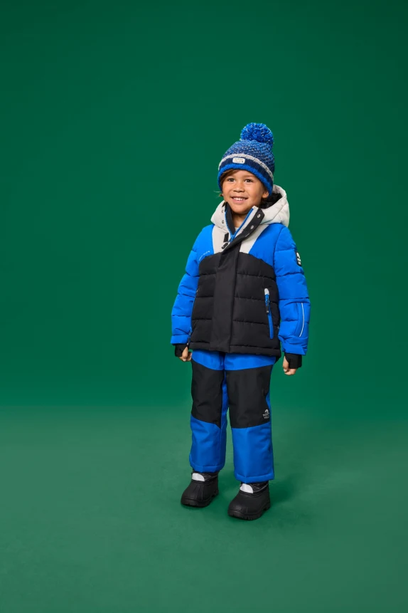 Pom-pom hat - patterned - textured blue