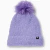 Pom-pom ski hat - ribbed light violet