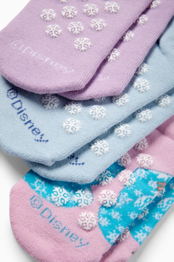 Multipack of 3 - Frozen - non-slip socks rose / light blue