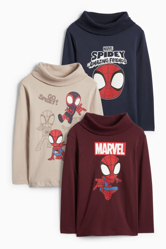 Multipack of 3 - Spidey - turtleneck top bordeaux