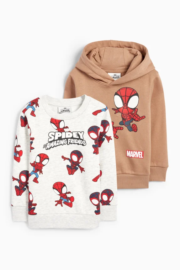 Multipack of 2 - Spidey - hoodie and sweatshirt white / beige