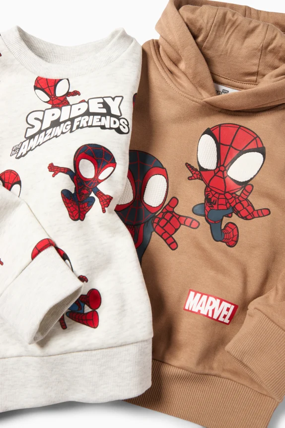 Multipack of 2 - Spidey - hoodie and sweatshirt white / beige