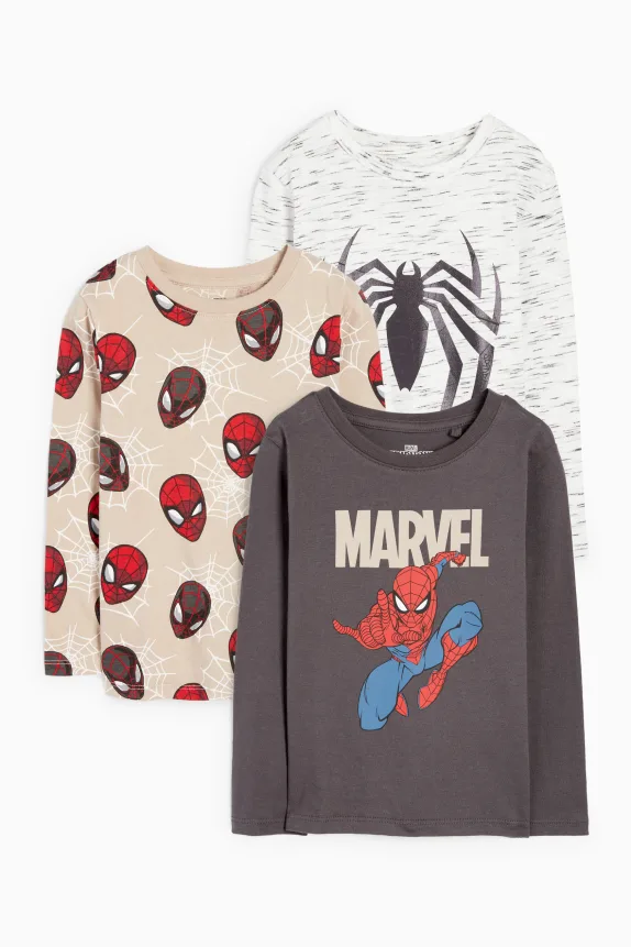 Multipack of 3 - Spider-Man - long sleeve top brown / beige