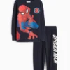 Spider-Man - set - pyjamas and sleep mask - 3 piece dark blue