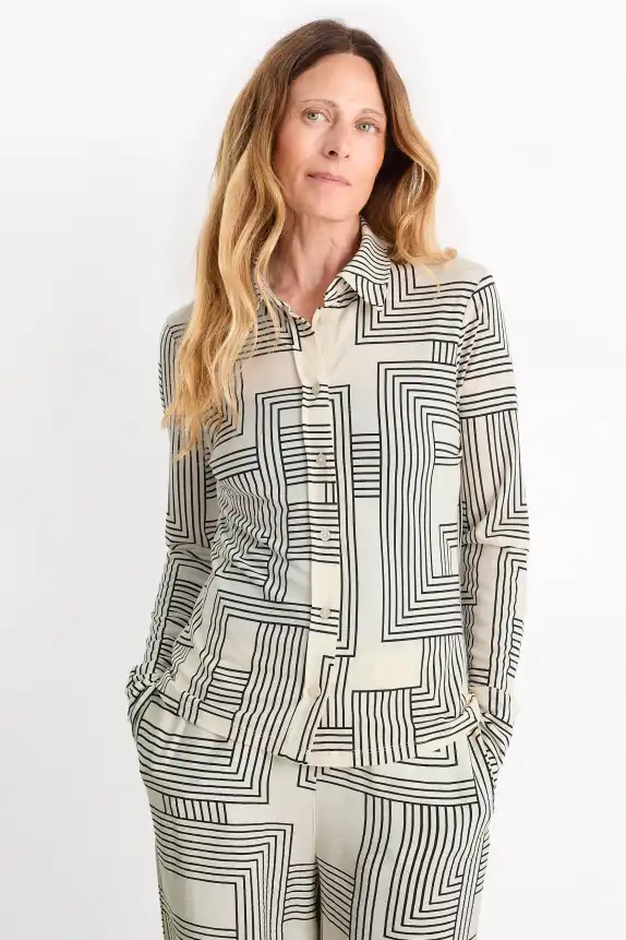 Blouse - patterned cremewhite