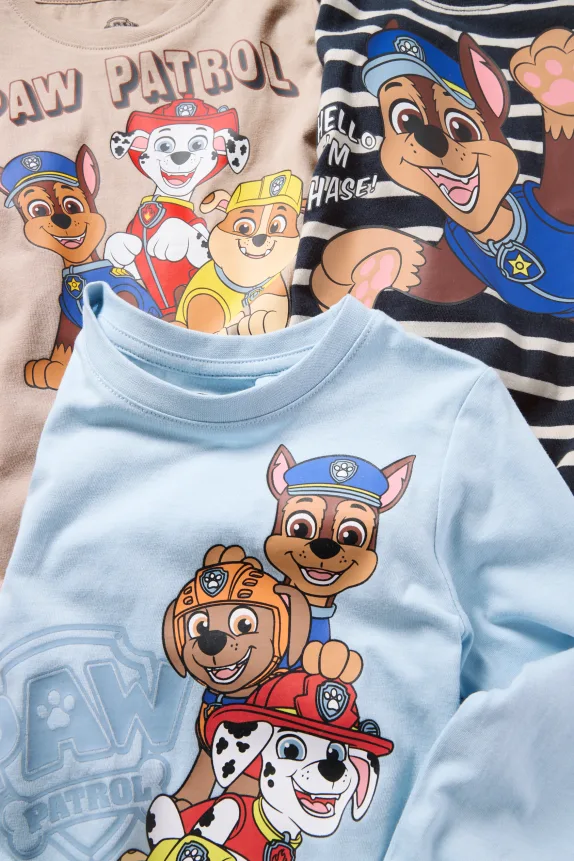 Multipack of 3 - PAW Patrol - Chase, Marshall - long sleeve top light blue