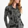Blouse - patterned black / white