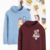 Multipack of 3 - PAW Patrol - Chase, Rubble - turtleneck top blue