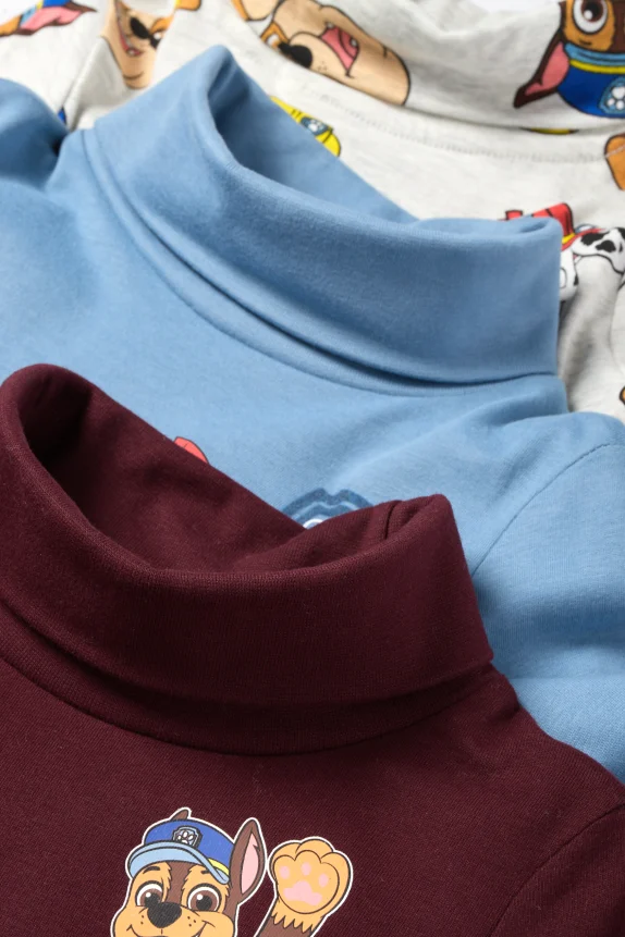 Multipack of 3 - PAW Patrol - Chase, Rubble - turtleneck top blue