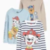 Multipack of 3 - PAW Patrol - Chase, Marshall - long sleeve top blue