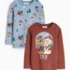 Multipack of 2 - PAW Patrol - Chase, Marshall - long sleeve top dark brown