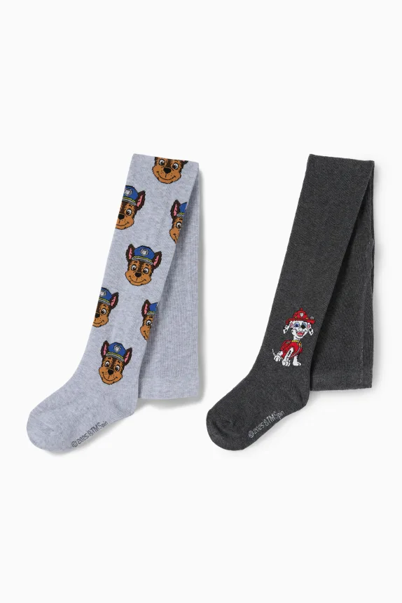 Multipack of 2 - PAW Patrol - Chase, Marshall - tights light gray-melange
