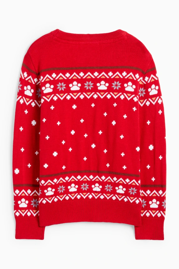 PAW Patrol - Chase - Christmas jumper red