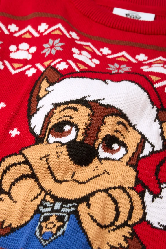 PAW Patrol - Chase - Christmas jumper red