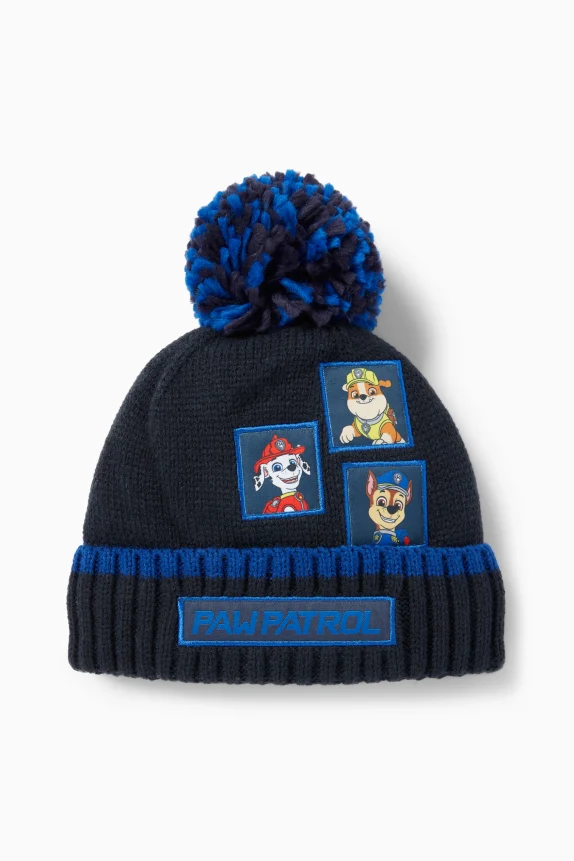 PAW Patrol - Chase, Marshall, Rubble - pom-pom hat dark blue