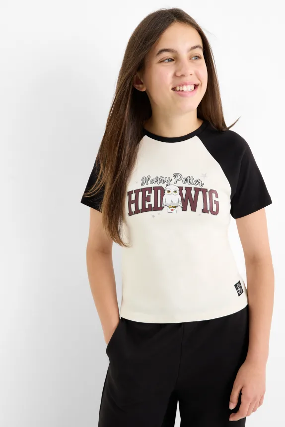 Harry Potter - set - short sleeve T-shirt and joggers - 2 piece black / beige