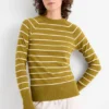 Fine knit jumper - striped mustard yellow