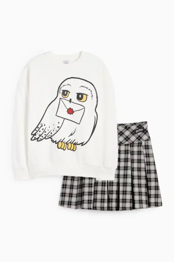 Harry Potter - set - sweatshirt and skirt - 2 piece white