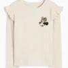 Minnie Mouse - long sleeve top - ribbed light beige