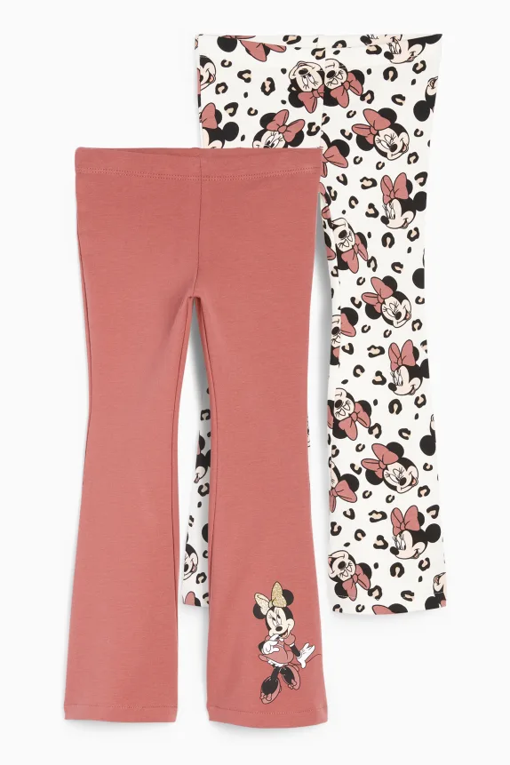 Multipack of 2 - Minnie Mouse - flared thermal leggings dark rose
