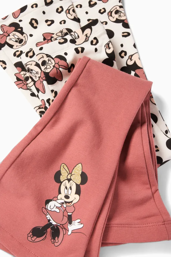 Multipack of 2 - Minnie Mouse - flared thermal leggings dark rose