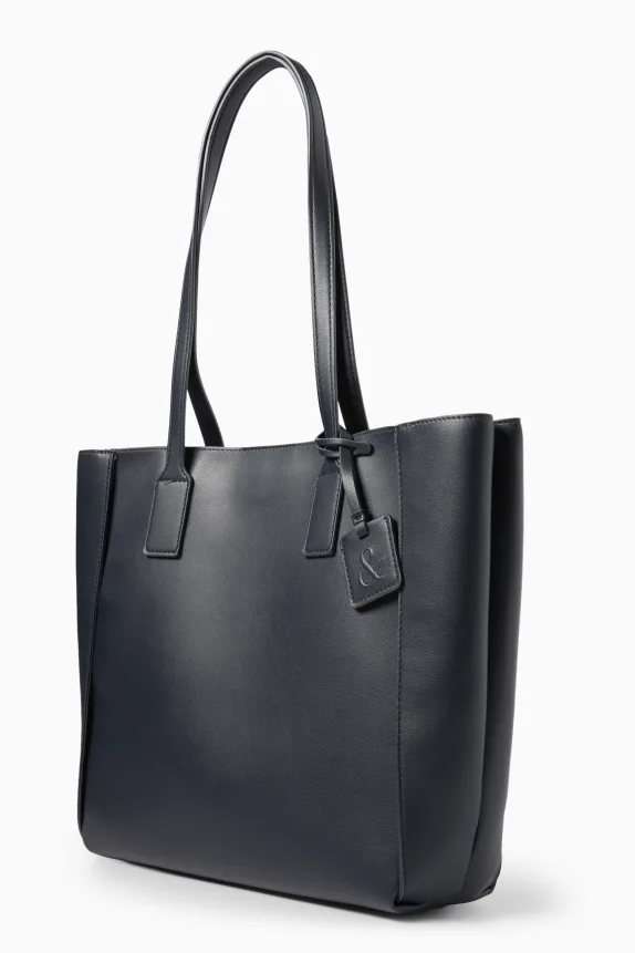 Large shopper - faux leather dark blue