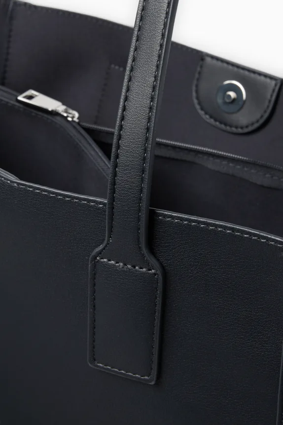 Large shopper - faux leather dark blue