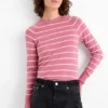 Fine knit jumper - striped pink
