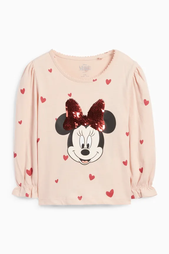 Minnie Mouse - long sleeve top - patterned - shiny rose