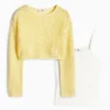 Set - jumper and top - 2 piece white / yellow