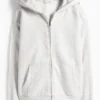 Zip-through hoodie light gray-melange