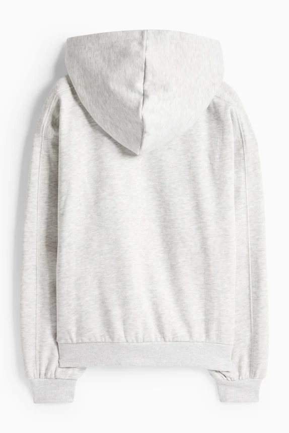 Zip-through hoodie light gray-melange