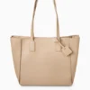Large shopper - faux leather light beige